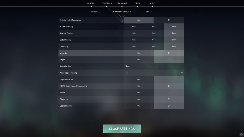 Valorant graphics settings