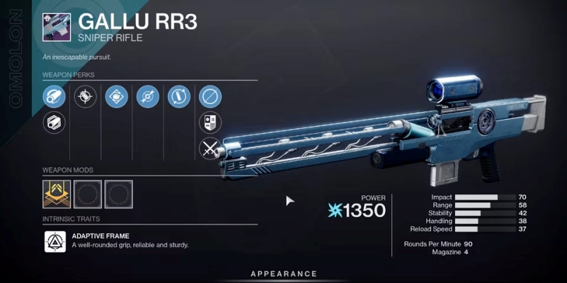 Destiny 2 - Gallu RR3 Perks