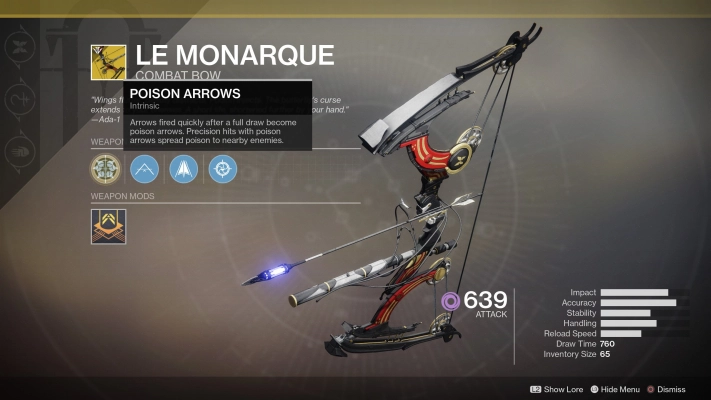 Destiny 2 - Le Monarque Exotic Bow Perks