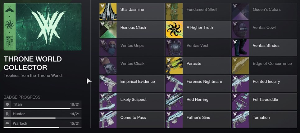 Throne world collector