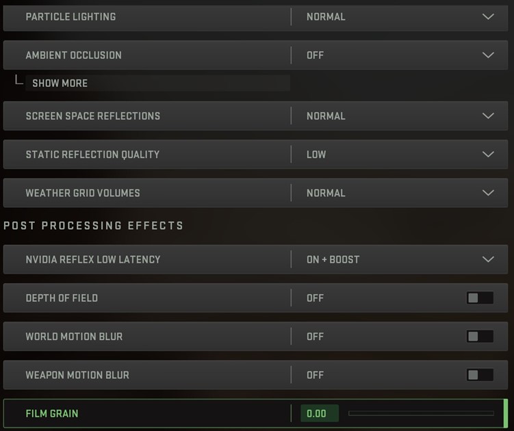 COD MW 2 settings pc