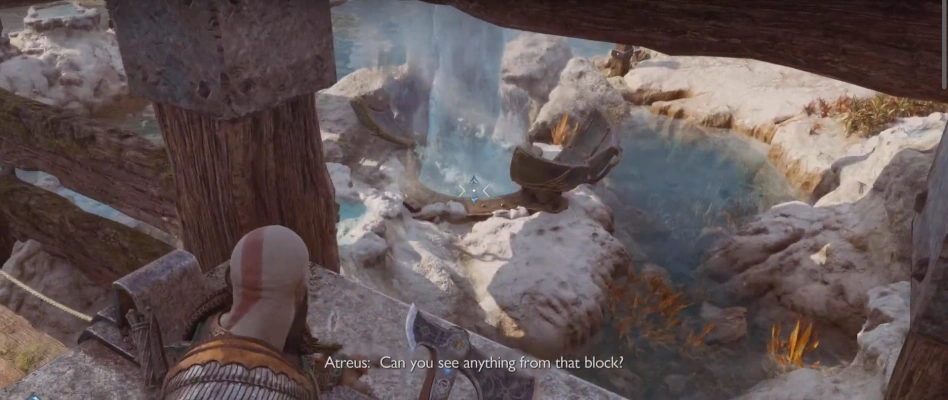 God Of War Ragnarok - Geyser and block