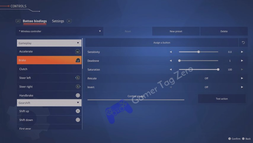 WRC generations controller settings