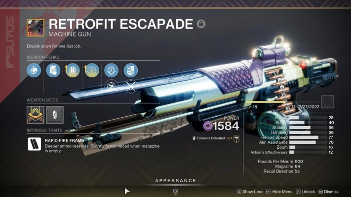 Destiny 2 - Season of the Seraph - Retrofit Escapade god rolls
