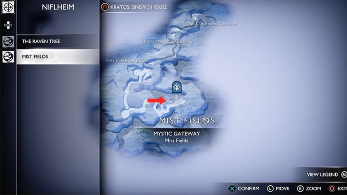 God of War Ragnarok - Mist Fields location