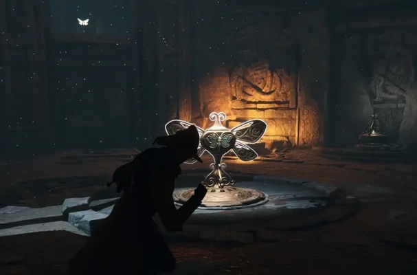 Hogwarts Legacy - moth puzzle contraption