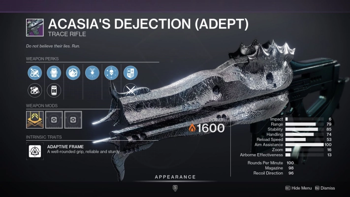Destiny 2 - Lightfall - Acasia's Dejection Adept