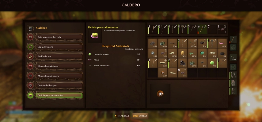 Smalland - Survive the Wilds - Grasshopper recipe