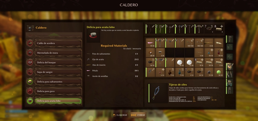 Smalland - Survive the Wilds - Wolf Spider recipe