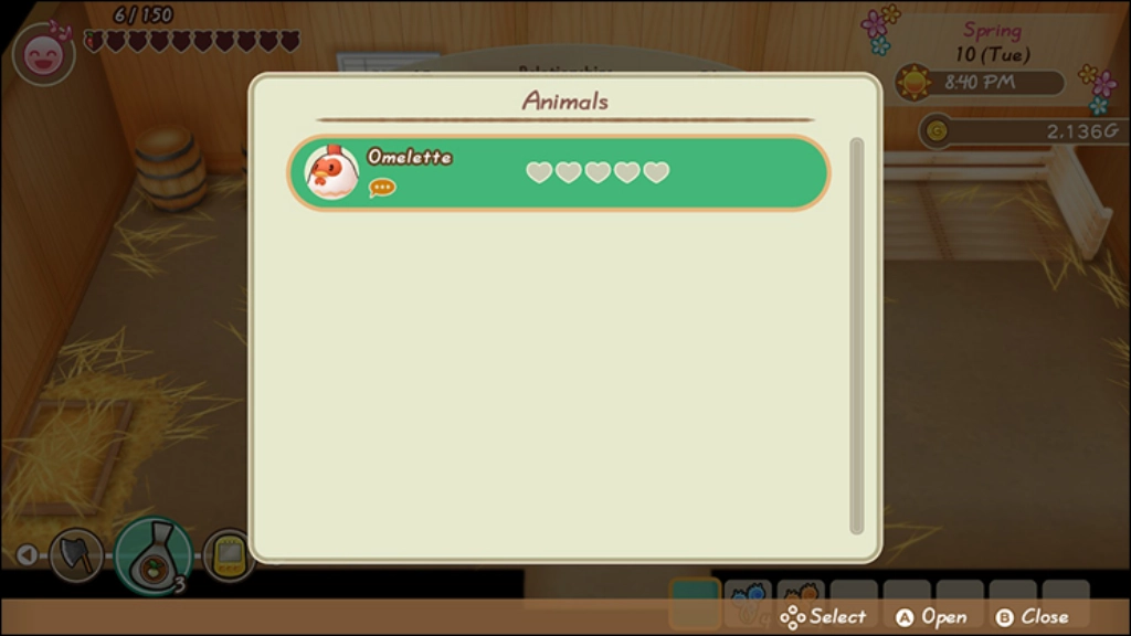 Story of Seasons - A Wonderful Life - Livestock affection