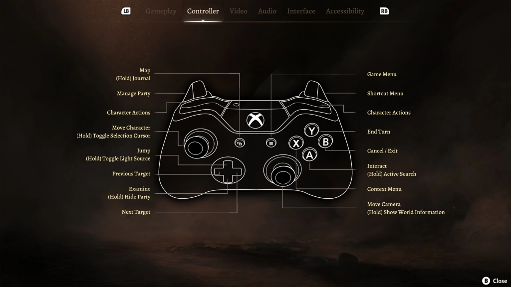 Baldur's Gate 3 - Console controls
