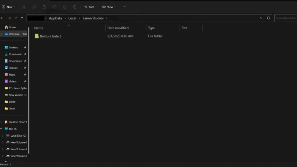 Baldur's Gate 3 - saved files delete