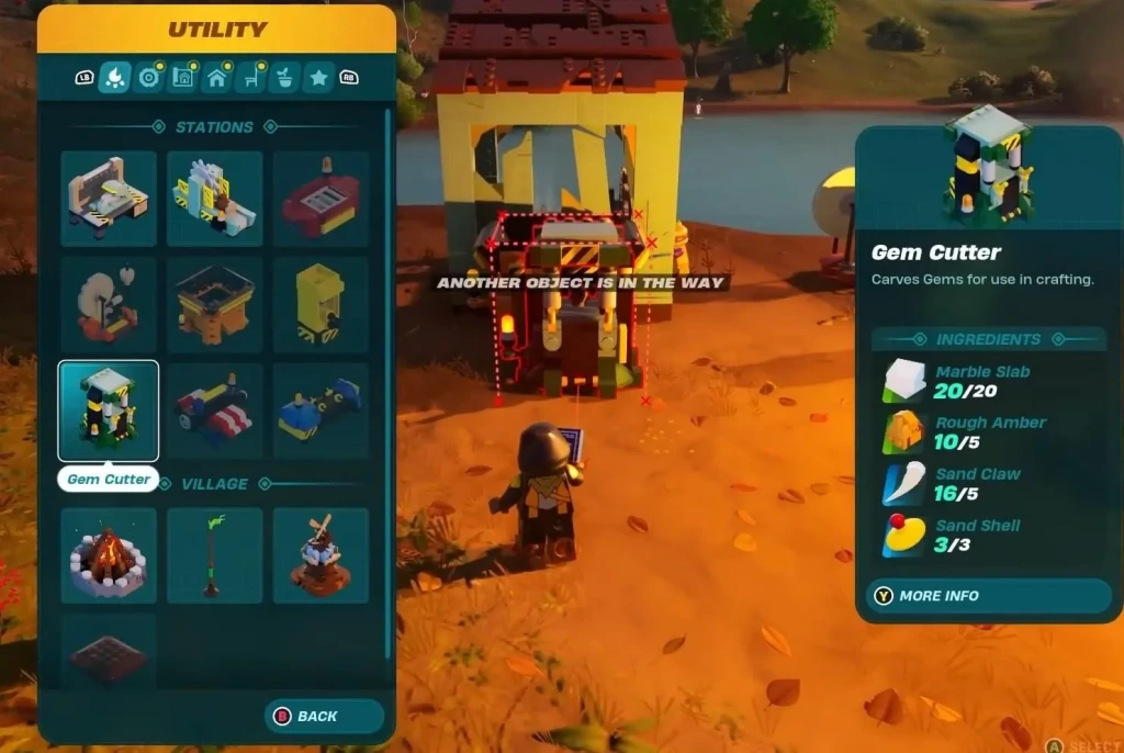 LEGO Fortnite - gem cutter placement