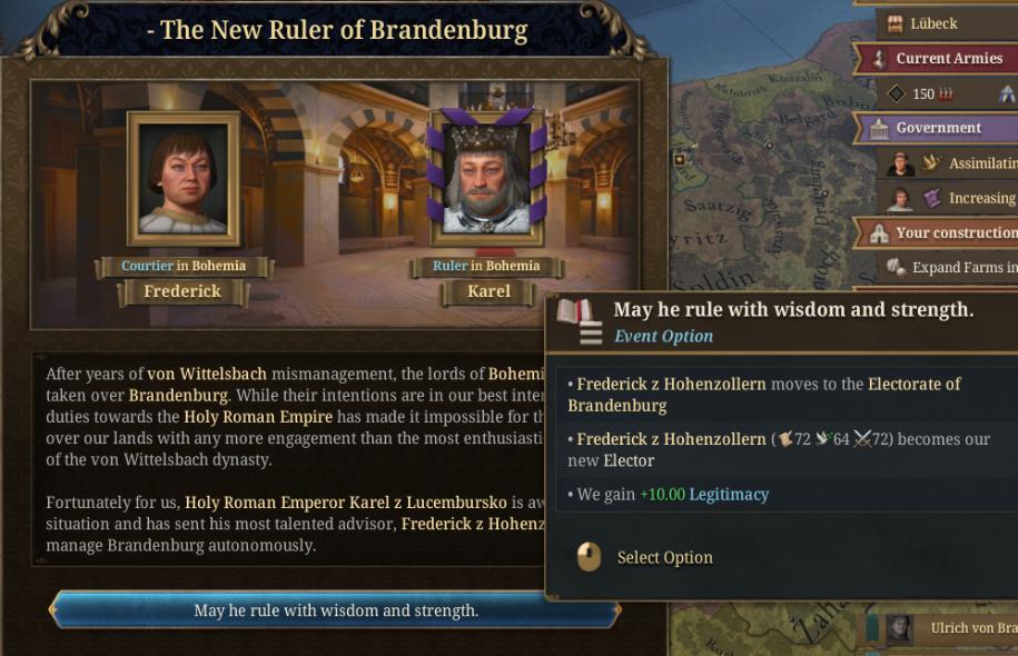 How to get Hohenzollern as Brandenburg in Europa Universalis V 3