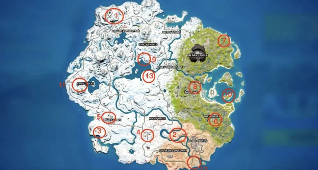 Fortnite Chapter 3 Season 3 - Bounty Board Locations