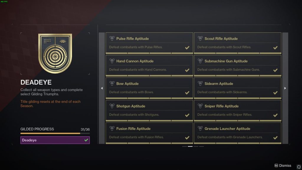 Deadeye Title Destiny 2