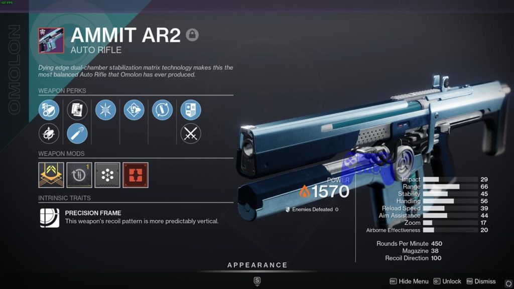 AMMIT AR2 auto rifle destiny 2