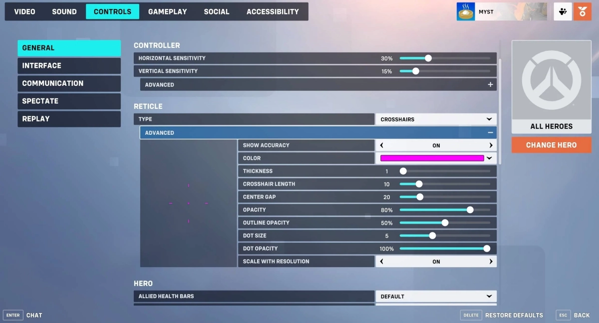 Overwatch 2 - Changing crosshair