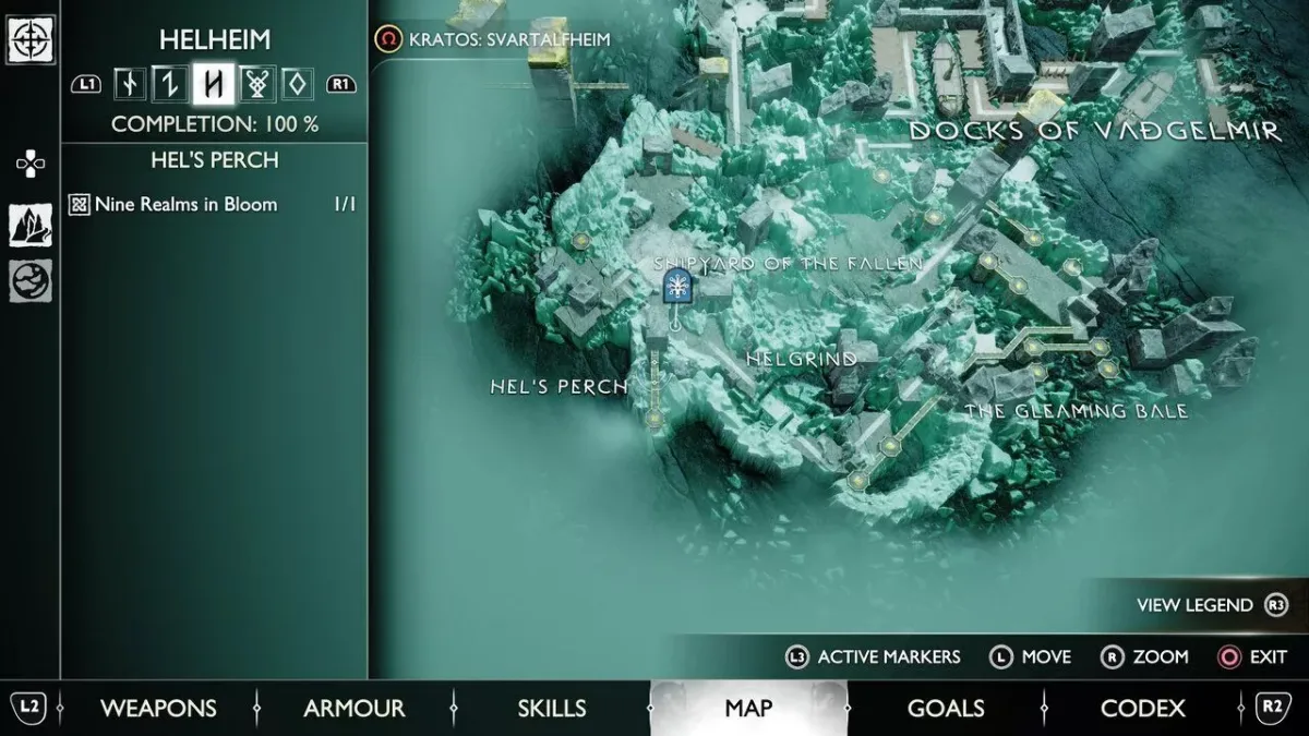 God of War Ragnarok - Helheim map