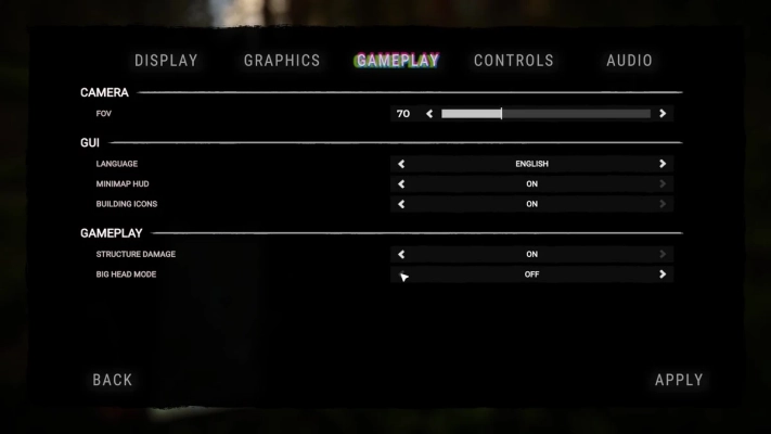 Sons of the Forest - Big Head Mode settings