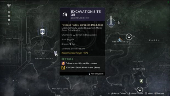 Destiny 2 - Lightfall - Excavation Site XII location