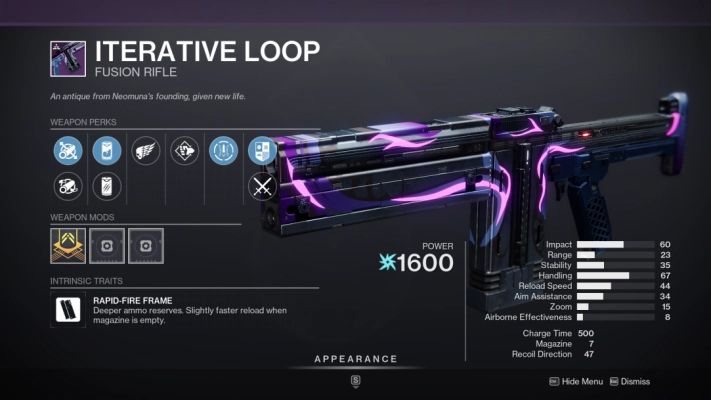 Destiny 2 - Lightfall - Iterative Loop stats