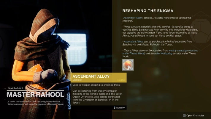 Destiny 2 - Lightfall - Master Rahool Ascendant Alloy