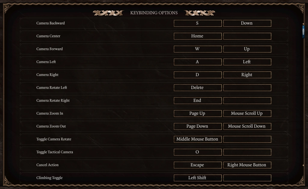 Baldur's Gate 3 - PC controls