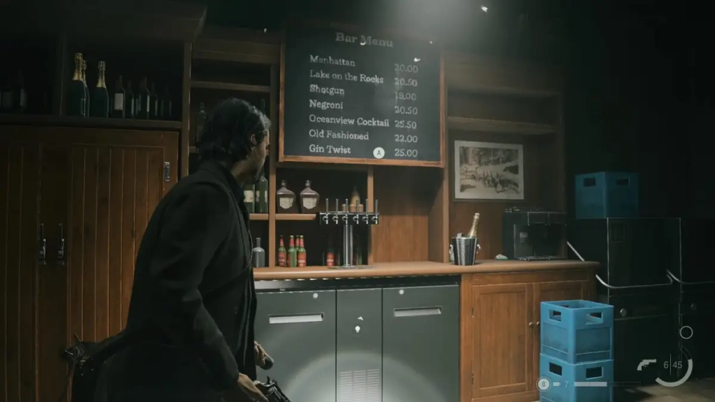 Alan Wake 2 - bar menu