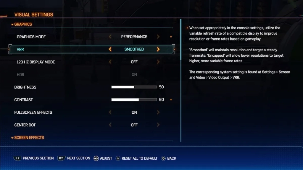 Spider-Man 2 - Visual Settings