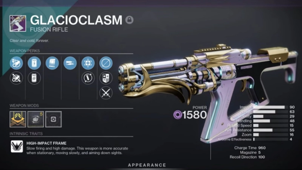 Destiny 2 - Glacioclasm stats