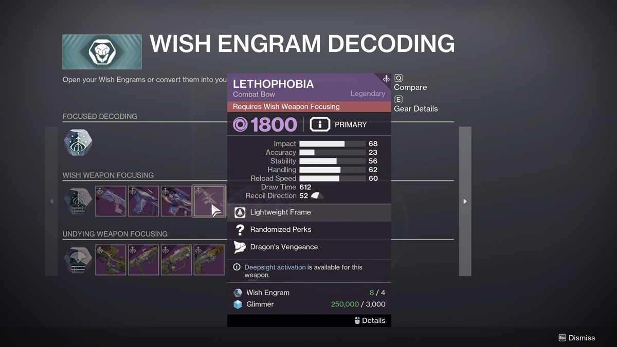 Lethophobia Wish Engram Decoding D2
