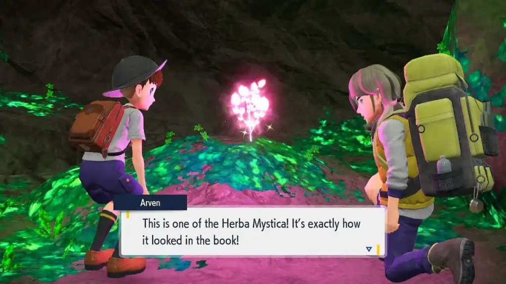Pokemon Scarlet and Violet - herba mystica found
