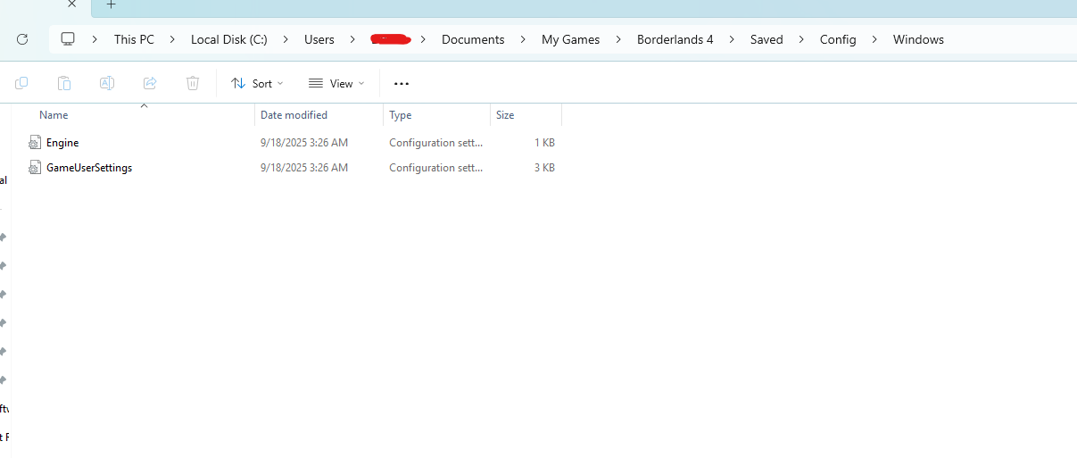 Borderlands 4 config file location